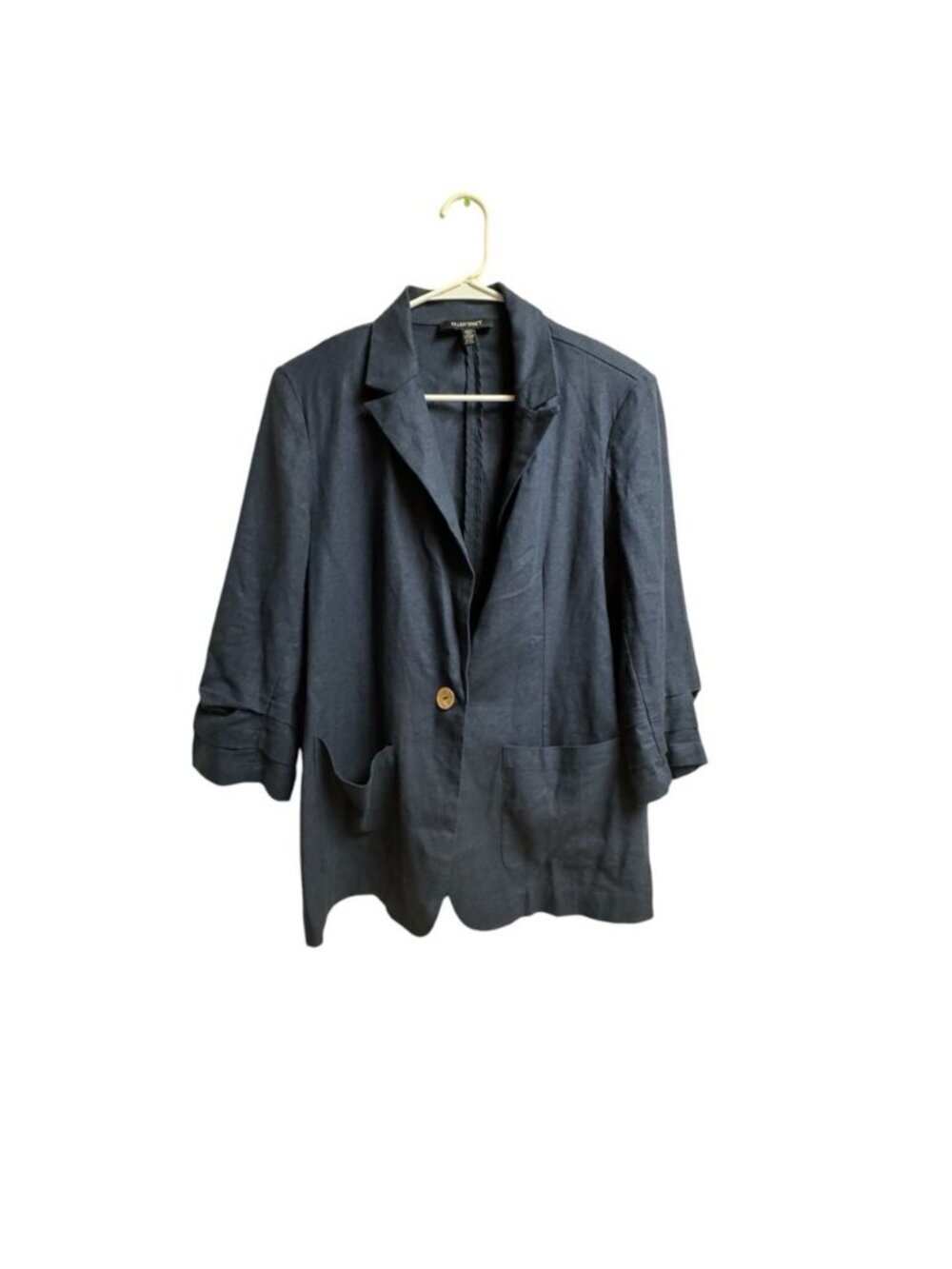 Ellen Tracy Linen Blend Blue Top Women’s Large Casual Lightweight